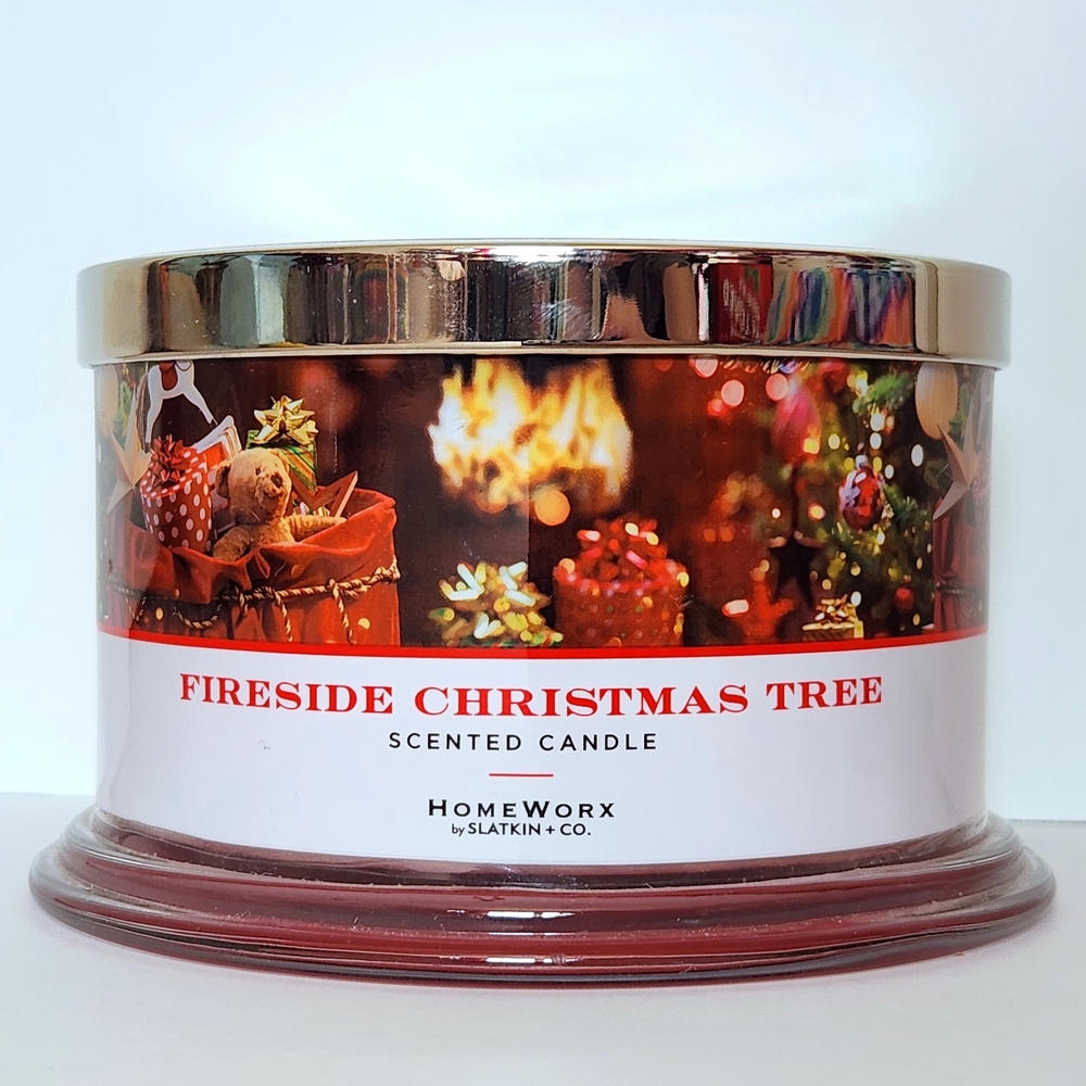 HomeWorx Fireside Christmas Tree Scented Candle - Red